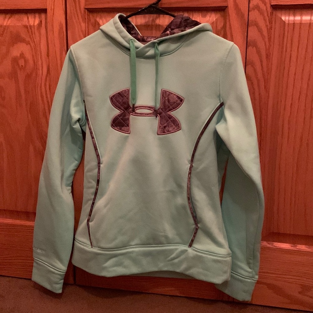 Mint and camo hoodie